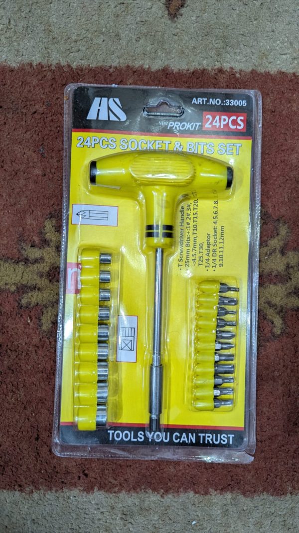 T-Bar Screwdriver Socket And Bits Set 24 Pcs - Image 7