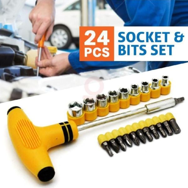 T-Bar Screwdriver Socket And Bits Set 24 Pcs - Image 3