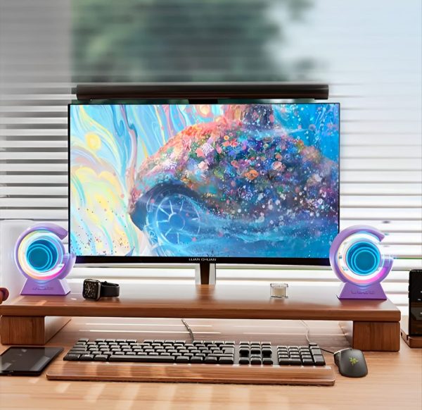 BX-39 Mini G Wireless Speaker with RGB Light & Wireless Charging – Portable Bluetooth 5.3 Speaker & Bedside Lamp - Image 4