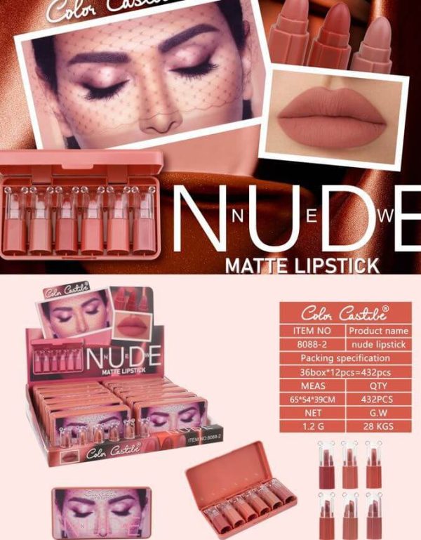 Nude Shade Velvet Matte Lipstick [Pack Of 6] | Matte Lispsticks Pack - Image 2
