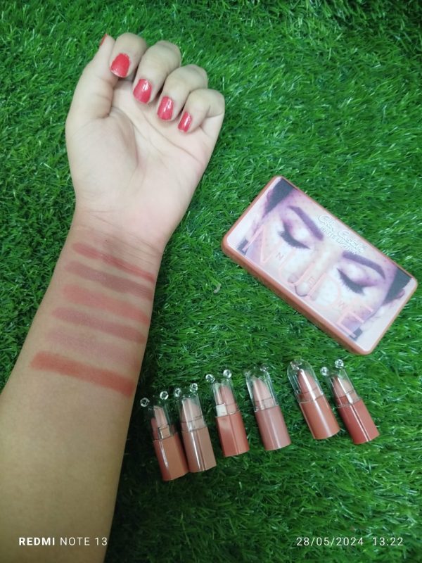 Nude Shade Velvet Matte Lipstick [Pack Of 6] | Matte Lispsticks Pack - Image 3