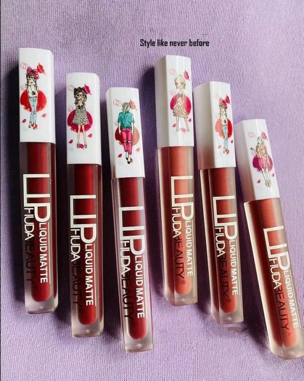 6 Pcs High Pigmented Matte Finish Lip Gloss - Multicolor Collection - Image 5
