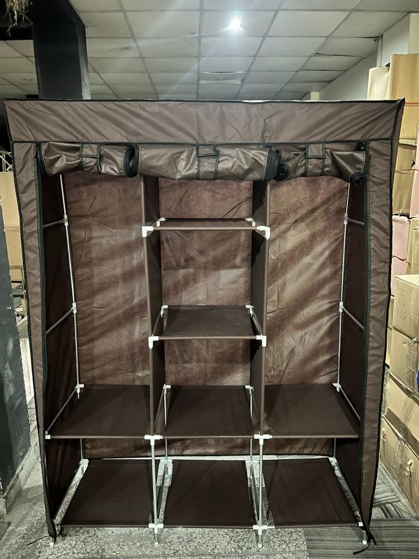 3 Door Fancy & Portable Foldable Closet Wardrobe Storage Organizer with Shelves Foe Multi Purpose - Image 5