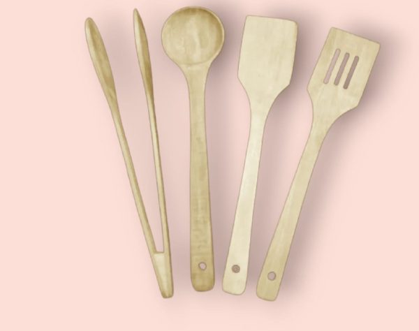 Pack of 4 – Wooden Spoon Set | Nonstick Teak Wood Kitchen Utensils for Cooking & Serving - Image 3