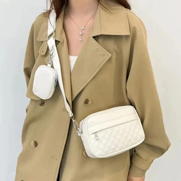 Stylish Girl's Convertible Crossbody Bag - Fashion Handbags for Ladies PU Leather Polyester Waterproof Shoulder Bags With Change Purse Trending Travel Crossbody Bag - 1 Pc, Black PU Leather - Image 2