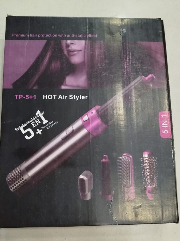 5 in 1 Electric Hair Dryer Brush | Blow Dryer Hair Comb Curling Wand Detachable Brush Kit Negative Ion Straightener Hair Curler ( Random Color) - Image 3