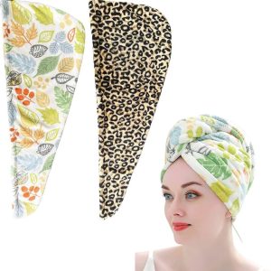 Terry Cotton Printed Hair Towel (1 Pc) (Random Design) – Quick‑Dry Multicolor Wrap for Salon & Home Use, Standard Size