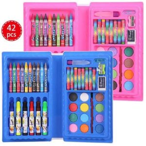 42-Piece Complete Coloring Kit for Kids – Themed Crayons, Markers, Pencil Colours & Art Accessories