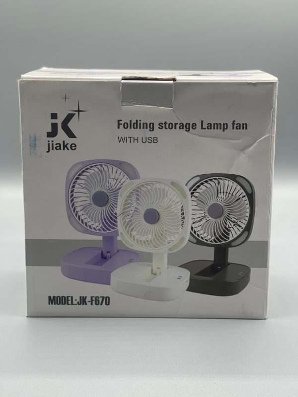Jiake - Folding Storage Lamp Fan 2000 mah  | JK-F670 | Portable Handheld Fan | Mini Handheld Fan easily Carrieable for Personal Usecases | USB Rechargeable Fan - Image 2
