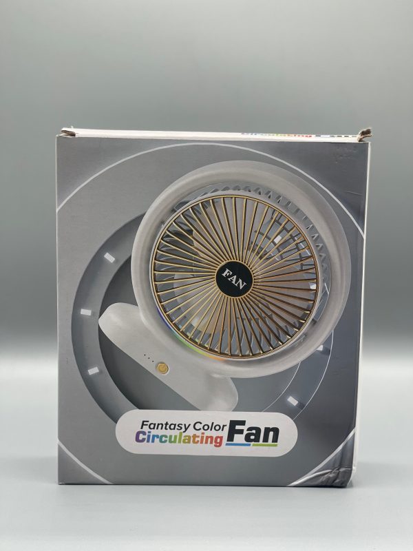 Desktop Fan Rechargeable, Mini Table Fan, Powerful Electric Fan with  Adjustable Wind Speeds, Portable USB Fan for Home Office and Outdoors | Three-Speed Mini Desktop Fan with Colorful LED Lights – USB & Battery Powered - Random Color  - Image 2