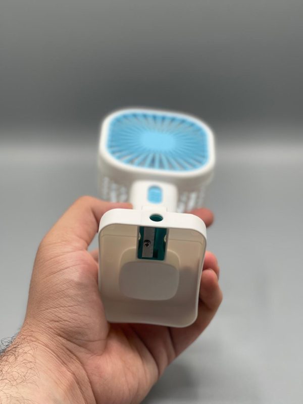 Fan with Sharpener | Mini Handheld Fan, Portable USB Fan for Home, Office, Bedroom, Rechargeable Fan with Pencil Sharpener - Random Design & Color - Image 6