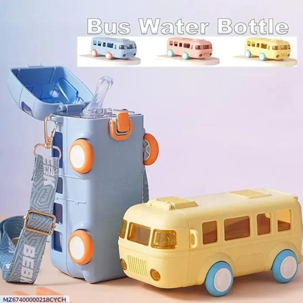 School Bus Water Bottle (Straw Bottle) | School Bus Design Kids Water Bottle - Image 5