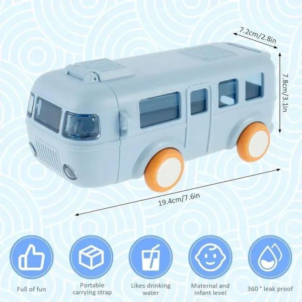 School Bus Water Bottle (Straw Bottle) | School Bus Design Kids Water Bottle - Image 8