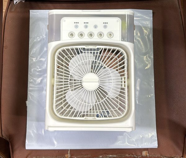Portable Air Conditioner Fan USB Electric Fan with LED Night Light, Fine Mist Water, and Humidifier Function | Led Night Light Water Mist - Random Color 12 inch - Image 3