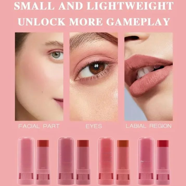 High-Pigment Matte Blush Stick – Long-Lasting, Water-Resistant & Blendable Contour Balm - Random Shades - Image 3