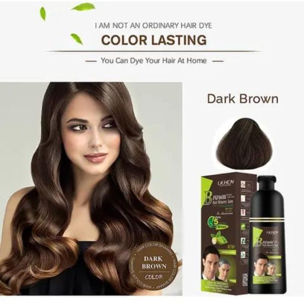 200ml Lichen Hair Color Shampoo Black/dark brown - Image 2