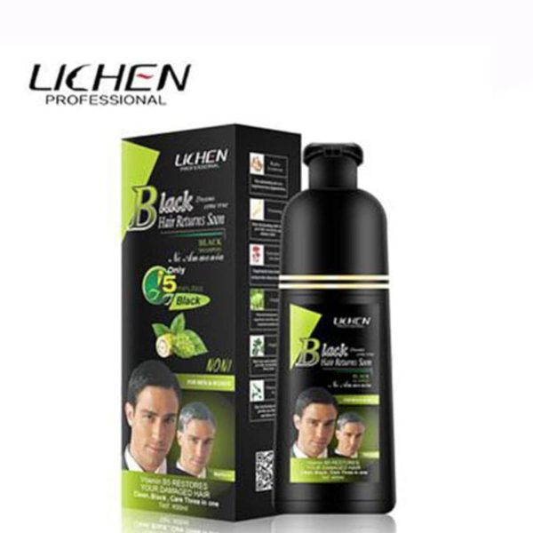 200ml Lichen Hair Color Shampoo Black/dark brown - Image 4
