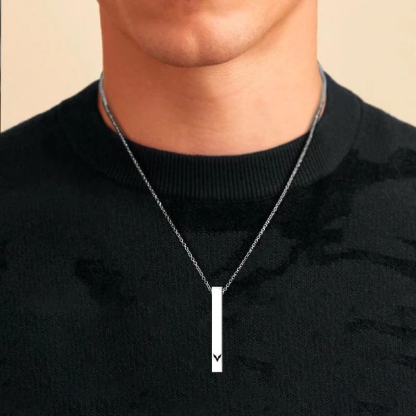 vertical bar Necklace Locket Chain for boys girls neck chain for men with locket Men`s Jeweler Pendant for men Stylish design - Image 8