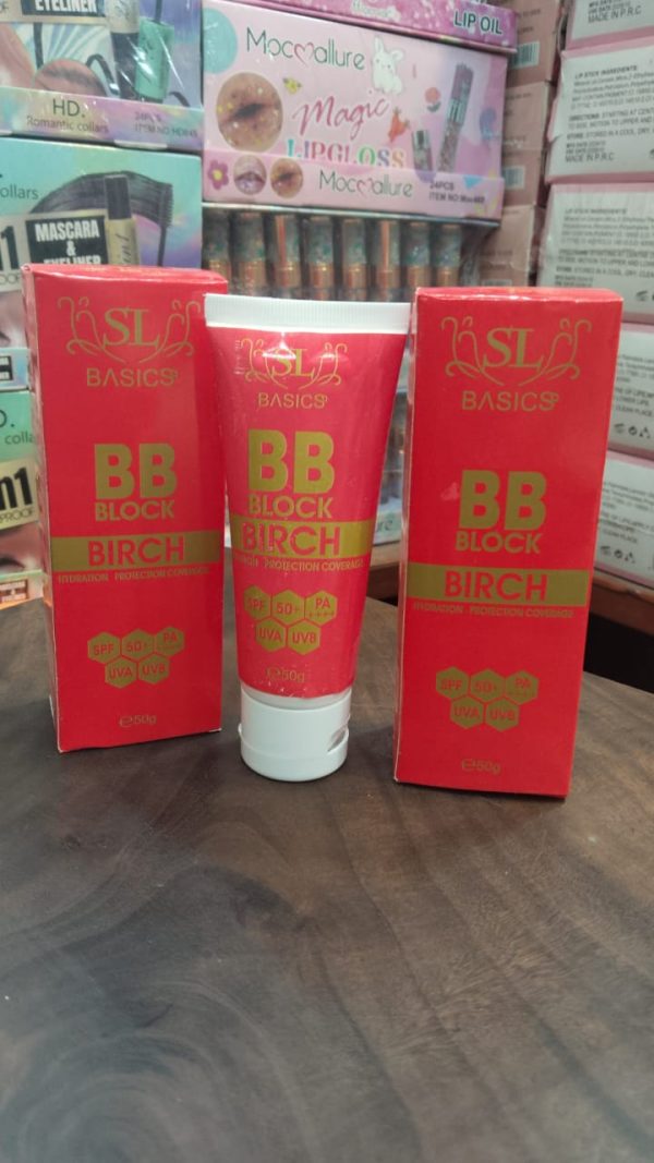 SL Basics BB Block 50g A revolutionary tinted sunscreen offering hydration, protection, and flawless coverage. Enriched with Vitamin E and Lotus Flower extract, it caters to all skin types - Image 4