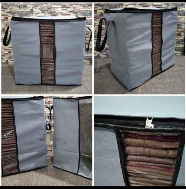 Storage Blanket Bag Organizer Folding Bag Organizer, Cloth Storage Boxes for Wardrobe 01 Pcs - Random Color - Image 4