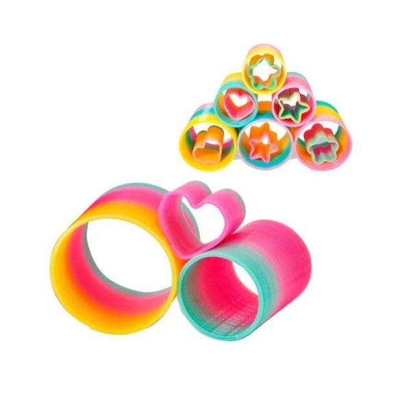 3 In 1 Rainbow Vibrant Circle Spring Set - Rainbow Ring Toy For Kids (36 Pcs) | Babies Toys  - Image 4