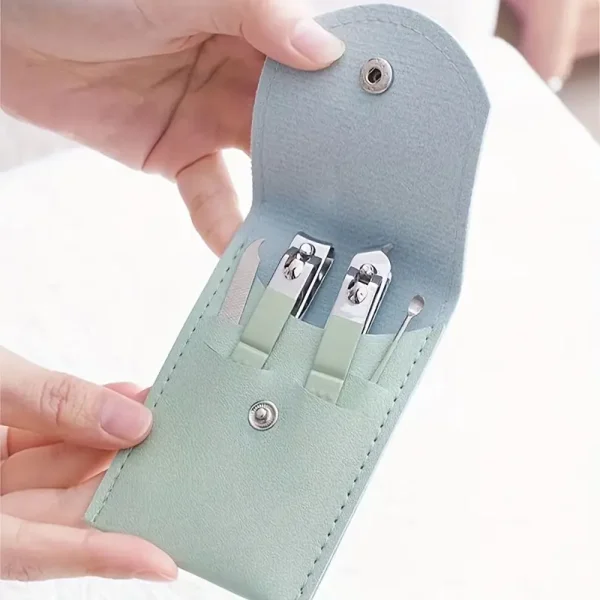 4 in 1 Professional Manicure Set 4-Piece Stainless Steel Nail Care Kit – Nail Clippers, Cuticle Nippers, Nail File & Spoon Pusher – Unscented, No Batteries Needed, Non-Electric Tools for Nail Techs & Home Use - Random Color - Image 11