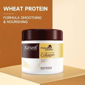 Karseell Collagen Maca Hair Treatment Deep Repair Conditioning Hair Mask Argan Oil Coconut Oil Essence for Dry Damaged Hair All Hair Types 16.90 oz 500ml
