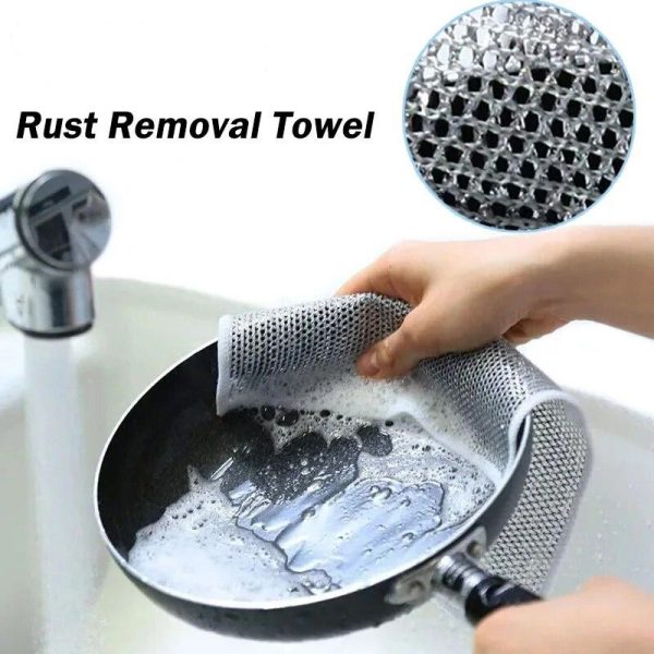 Durable Wire Dish Washing Cleaning Cloth – Heavy-Duty Scrubbing Rugs for Kitchen Dishes, Utensils & Cookware - Pack Of 10 - Image 4