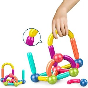 Magnetic Rods Toy - Magnetic Stick Building Blocks Magnetic Blocks for kids DIY Magnetic Sticks Blocks Montessori Toys - Magnetic Block Set - Block Set For Kids