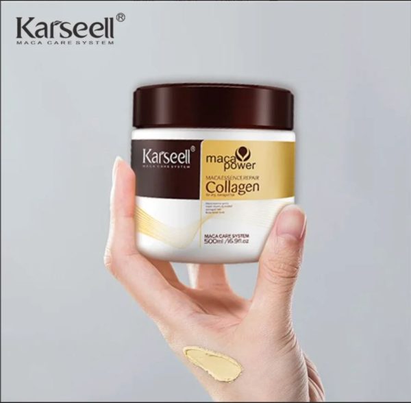 Karseell Collagen Maca Hair Treatment Deep Repair Conditioning Hair Mask Argan Oil Coconut Oil Essence for Dry Damaged Hair All Hair Types 16.90 oz 500ml - Image 4
