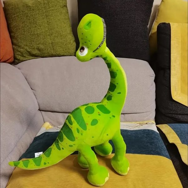 Green Collar Dinosaur Stuffed Toy – Soft Plush Dinosaur Doll for Kids, Toddlers & Babies – Cute Cartoon Dino with Green Neck Scarf – Perfect for Snuggling, Gifting & Nursery Decor - Image 2