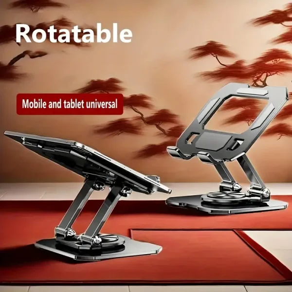 360° Rotating Metal Tablet & Mobile - Adjustable, Foldable, and Portable Desk Mount with Cooling Design for Phones, Tablets, and Small Devices, Device Cooling Stand | Stainless Steel Stand, Tablet Holder Stand - Random Color - Image 16