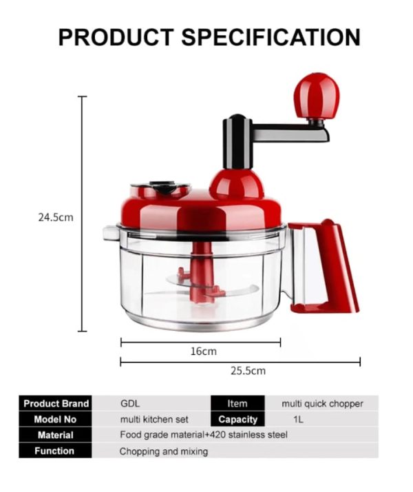 Manual Hand Multifunction Speedy Vegetable Quick chopper | Quick Chopper Vegetable - Onion Chopper | Kachomer Salad Machine ( random color ) - Image 10