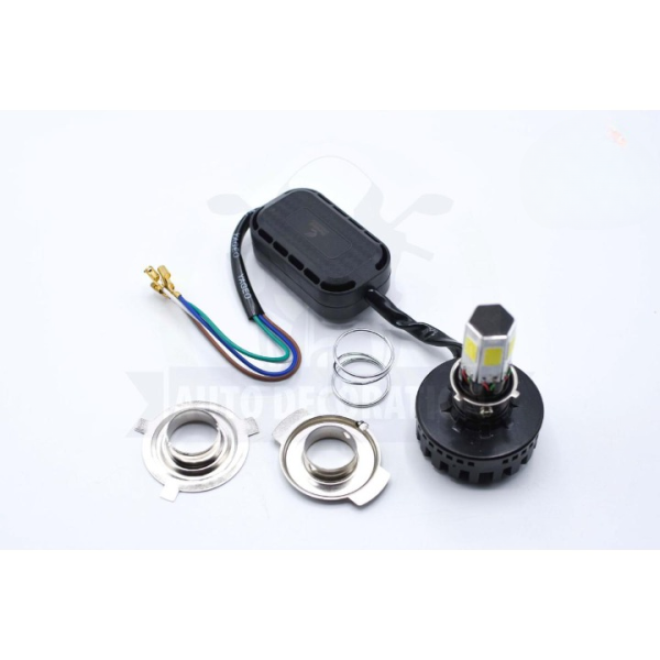 M6 LED Universal Headlight with Fan for All Bikes | universal fitting 3 function High/Low and flasher light - Image 6
