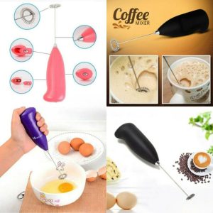 (NW000418) Electric Egg Beater Milk Drink Coffee Whisk Mixer Foamer Mini Handle Stirrer Practical Cooking Tool Kitchen Cell Operated (Random Color)