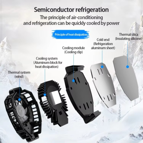 MEMO DL05 Portable Semiconductor Phone Cooler Fan – Multi-Function Gaming Cooling Device | Best Quality Fan For Gaming - Random Color - Image 8