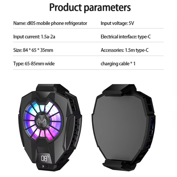 MEMO DL05 Portable Semiconductor Phone Cooler Fan – Multi-Function Gaming Cooling Device | Best Quality Fan For Gaming - Random Color - Image 10