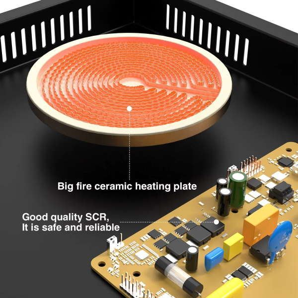 RAF 3500W Electric Infrared Stove – High-Power Hot Plate Cooker | Portable Electric Chula for Fast, Even Heating | Energy-Efficient Countertop Burner for Home, Kitchen, and Outdoor Use - Image 7