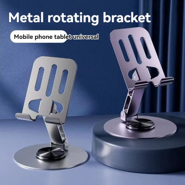 Mobile Stand - Mobile Phone Holder Broadcast Mobile Phone Holder 360 Degree Rotation Adjustment Folding Lazy Tablet Desktop Mobile Phone Holder - Stainless Steel - Random Color - Image 9