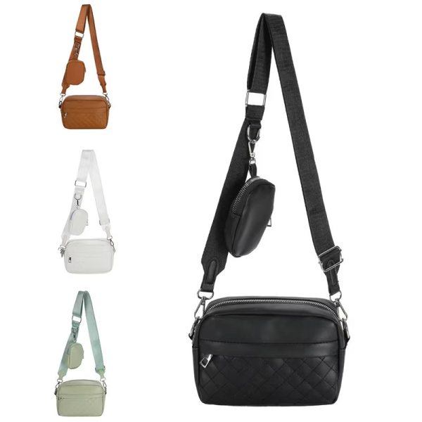 Stylish Girl's Convertible Crossbody Bag - Fashion Handbags for Ladies PU Leather Polyester Waterproof Shoulder Bags With Change Purse Trending Travel Crossbody Bag - 1 Pc, Black PU Leather - Image 4