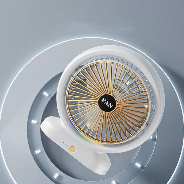 Desktop Fan Rechargeable, Mini Table Fan, Powerful Electric Fan with  Adjustable Wind Speeds, Portable USB Fan for Home Office and Outdoors | Three-Speed Mini Desktop Fan with Colorful LED Lights – USB & Battery Powered - Random Color  - Image 18