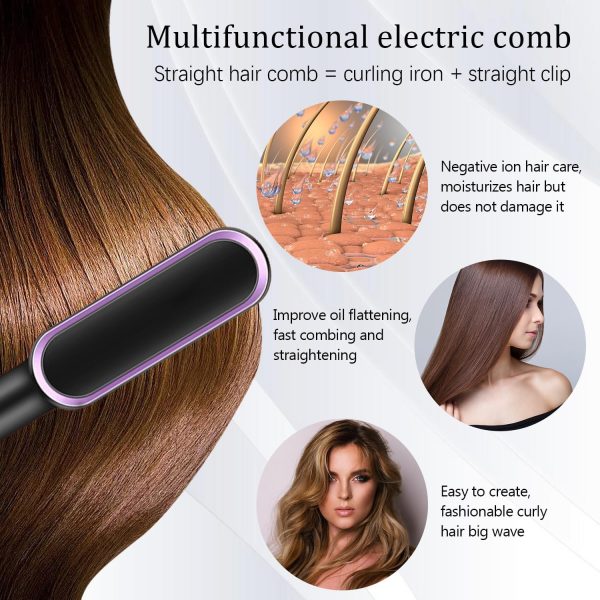 Multifunctional Hair Straightener Brush Heated Brushes Ceramic Anti-Scald Hair Straightening Hot Comb Hair Care Fast Heating - Image 5