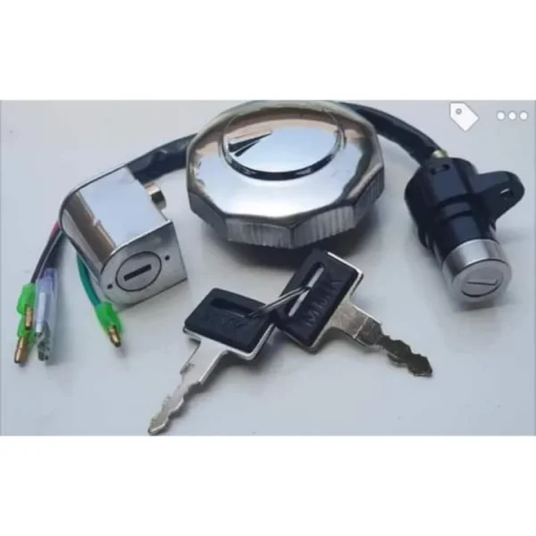 03 Pcs Lock Set For CD-70 Motorcycle  and China Bike - 3 in 1 Lock Set - Best Quality Lock Set For Bike - Image 3