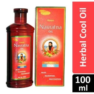 Navratna Herbal Cool Hair Oil 100ml – Ayurvedic Scalp Massage Oil with 9 Natural Herbs for Stress Relief, Headache Relief, Hair Nourishment & Cooling Sensation – Non-Sticky Formula for Men & Women