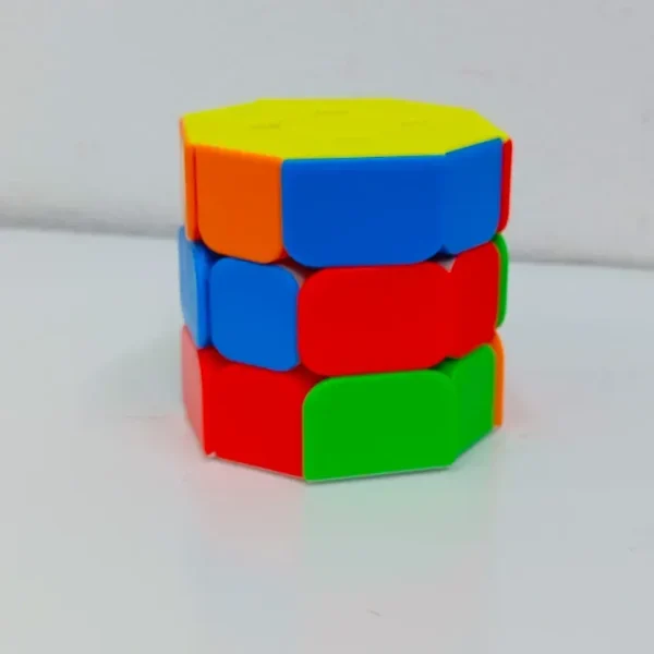 Jiehui Cube Octagonal Cylinder Magic Cube Puzzle IQ Brain 3x3 Barrel Spin Speed Cube Education Personalised Game Gift Toy (Multicolour) - Image 2