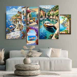 5Pcs Vintage painting wall frame home decor, wall decor