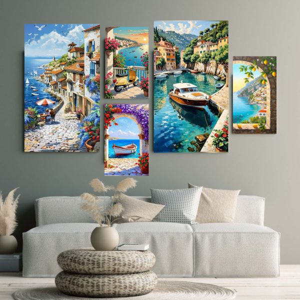 5Pcs Vintage painting wall frame home decor, wall decor