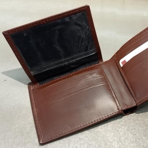 Men’s Genuine Leather Wallet | Stylish Bifold Purse with Clasp – Compact & Secure : 6 Cardholder Pockets | Durable & Smart | Pure Cow Leather | Brown | Flex Leather - Image 3