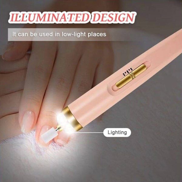 5 IN 1 Professional Manicure Nail | Salon Nail Finishing Touch | Nail Grinding, Burnishing Machine | Full Manicure and Pedicure Tool - Random Color - Image 6