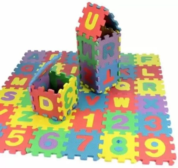 6mm Puzzle 36 PCS Large ABC-123 | Interlocking Play Tile | Alphabets Foam Puzzle Mat for Childrens (Random color) - Image 3